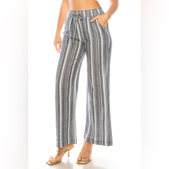 American Original REWASH Wide-Leg Linen-Blend Pants size Small - Picture 1 of 6